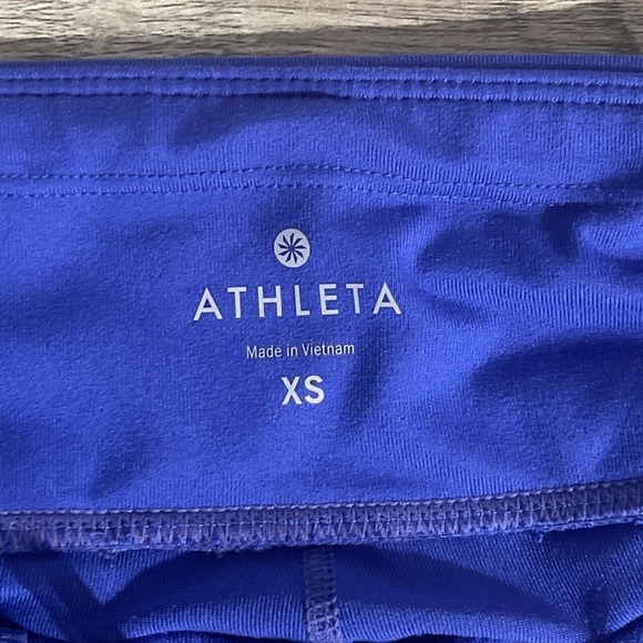 Athleta Sonar Crop Capri Legging Women XS 63291 Blue Running Workout Pockets EUC - Picture 3 of 8